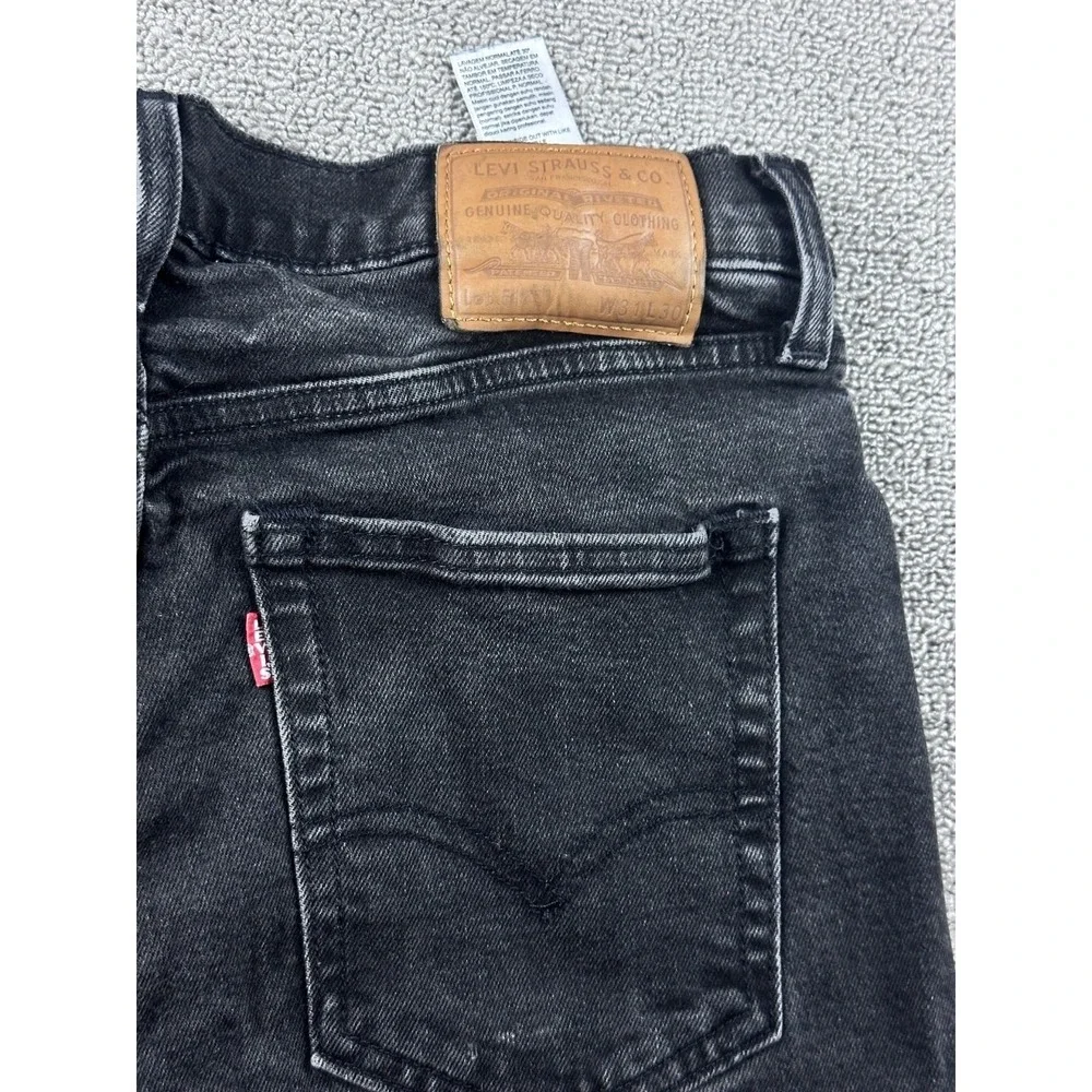 Levis Premium 514 Straight Jeans Men W31 L30 Black Stretch Faded Western Rocker